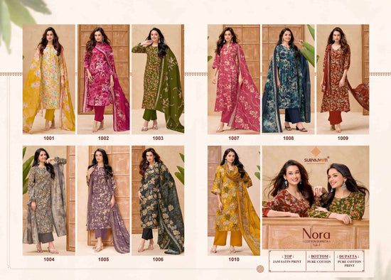 Suryajyoti Nora Vol 1 Jam Satin Printed Dress Material