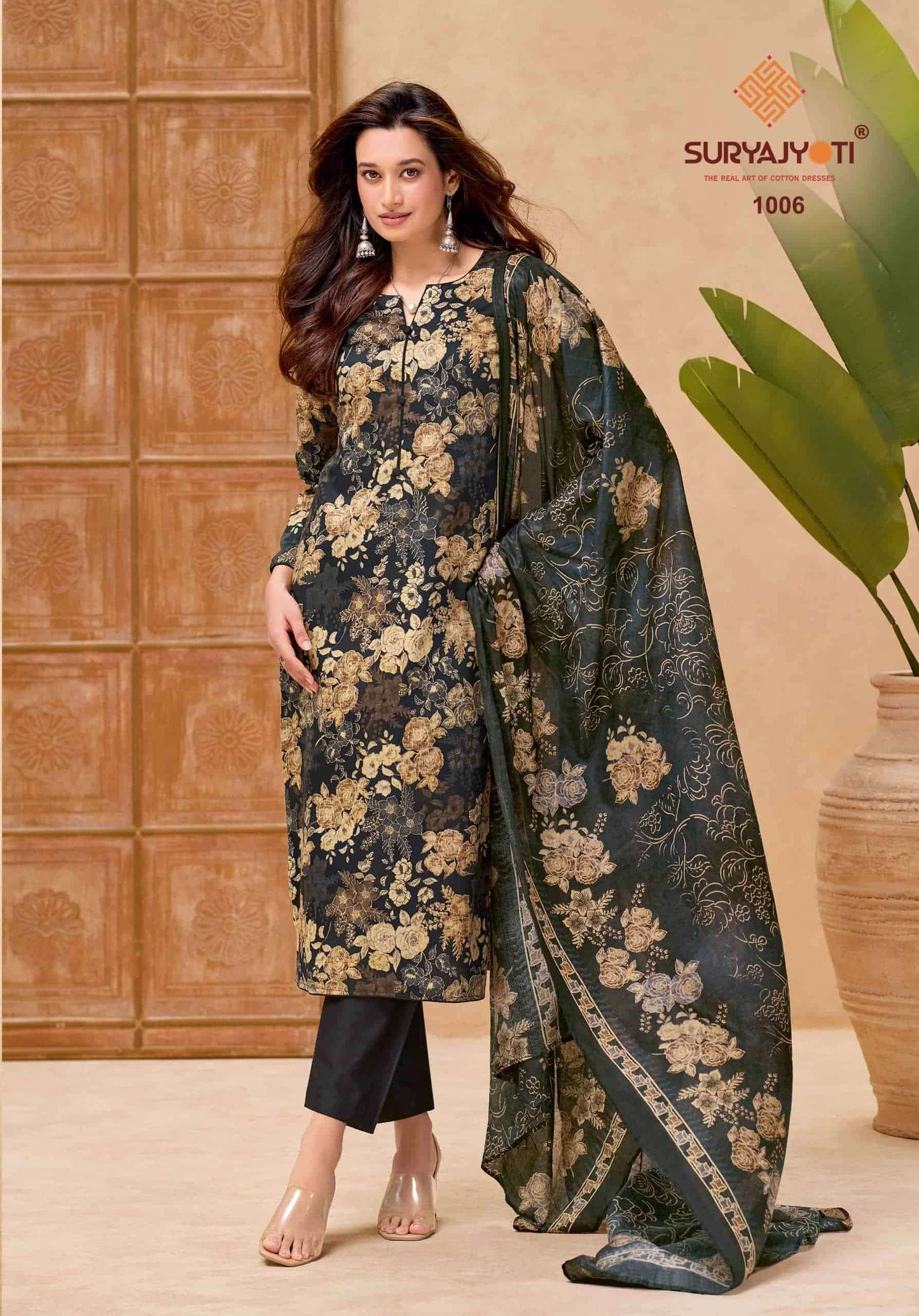 Suryajyoti Nora Vol 1 Jam Satin Printed Dress Material