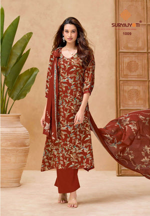 Suryajyoti Nora Vol 1 Jam Satin Printed Dress Material - Amrah Wholesale