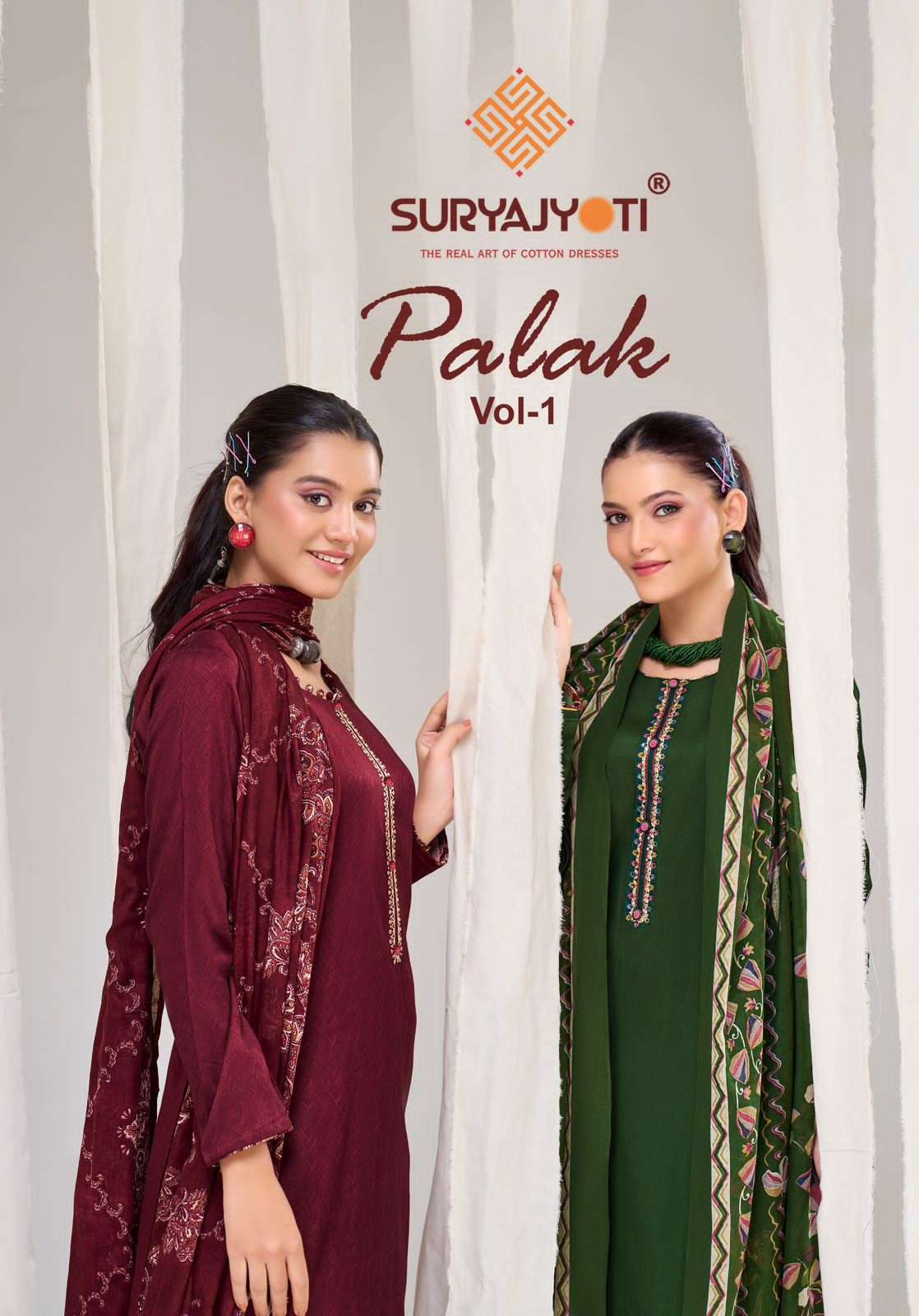 Suryajyoti Palak Vol 1 Jaam Satin Dress Material - Amrah Wholesale