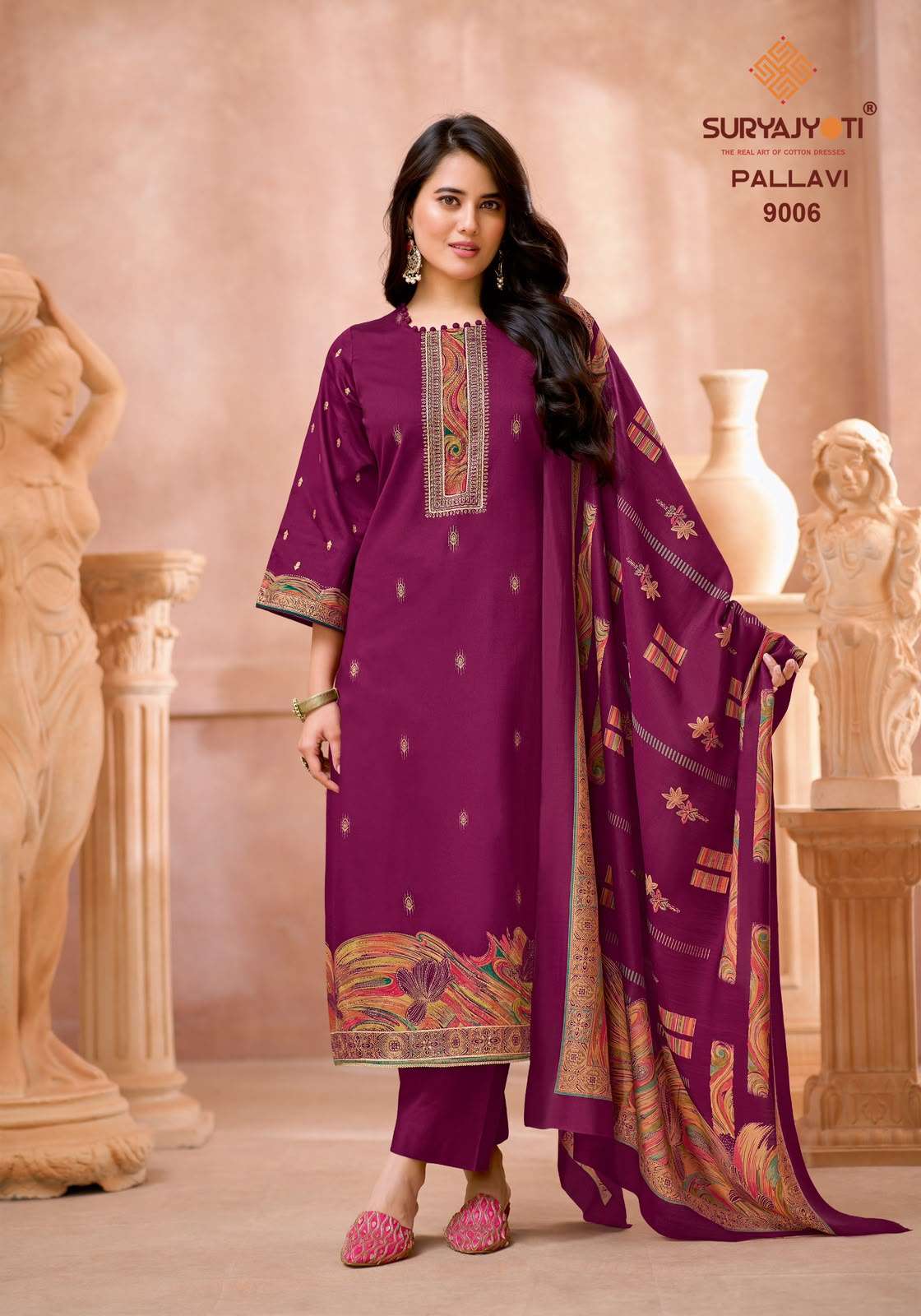 Suryajyoti Pallavi Vol 9 Jaam Satin Dress Material