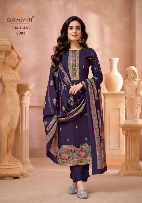 Suryajyoti Pallavi Vol 9 Jaam Satin Dress Material