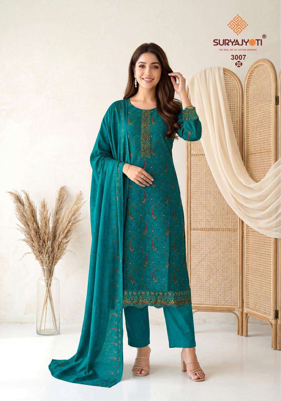 Suryajyoti Pariza Advance Vol 3 Pure Cotton Kurti Pant Dupatta Set - Amrah Wholesale
