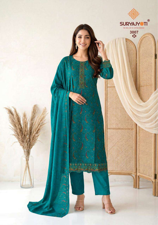 Suryajyoti Pariza Advance Vol 3 Pure Cotton Kurti Pant Dupatta Set - Amrah Wholesale