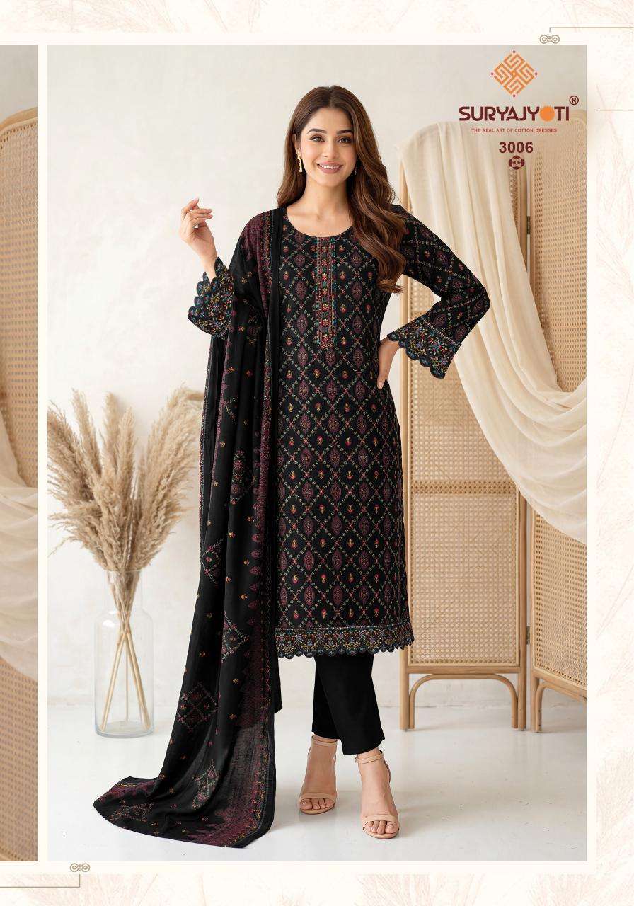 Suryajyoti Pariza Advance Vol 3 Pure Cotton Kurti Pant Dupatta Set - Amrah Wholesale