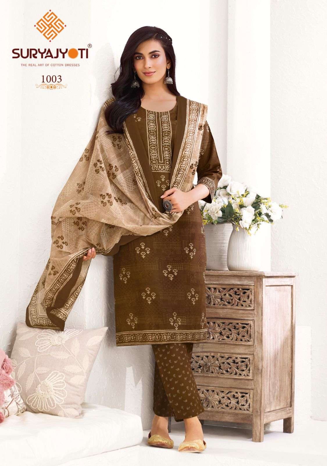 Suryajyoti Parul Cotton Printed Kurti Set - Amrah Wholesale