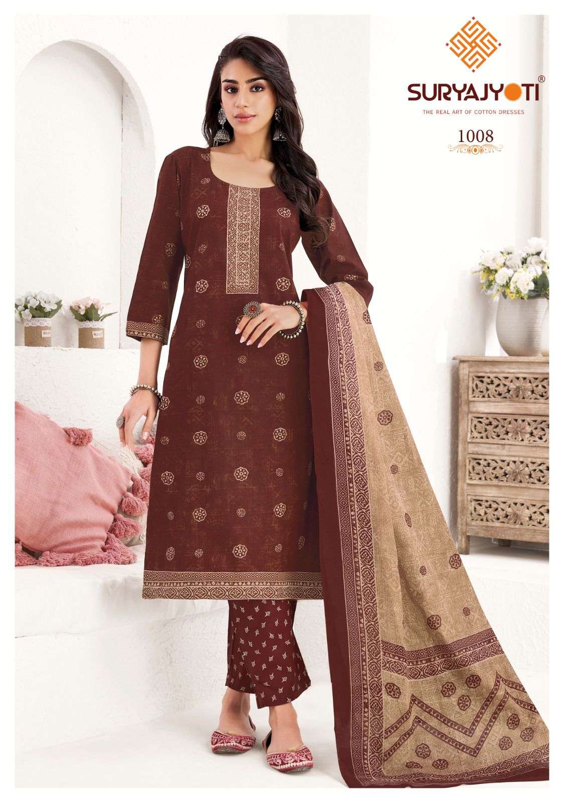 Suryajyoti Parul Cotton Printed Kurti Set - Amrah Wholesale