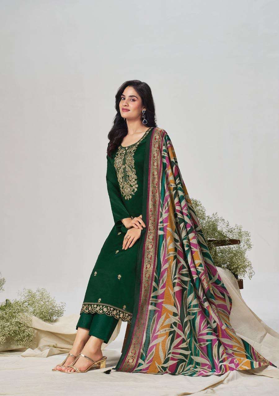 Suryajyoti Pashan Vol 9 Jam Satin Embroidered Dress Material