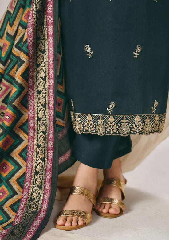 Suryajyoti Pashan Vol 9 Jam Satin Embroidered Dress Material
