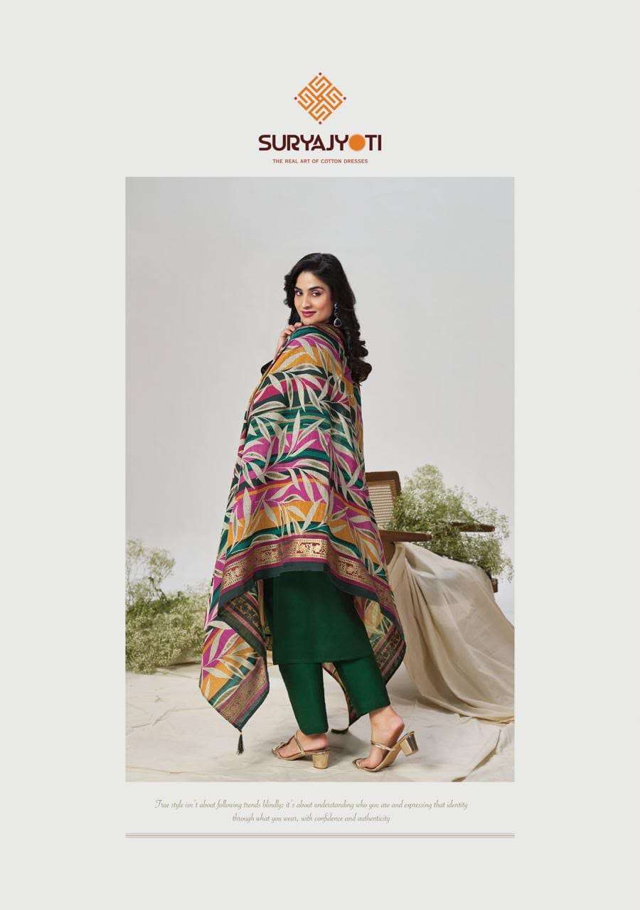 Suryajyoti Pashan Vol 9 Jam Satin Embroidered Dress Material