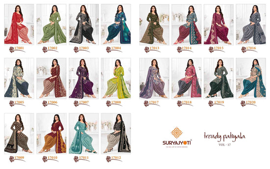 Suryajyoti Trendy Patiyala Vol 17 Pure Cotton Dress Material