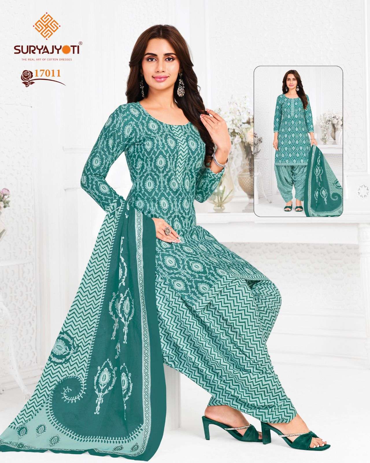 Suryajyoti Trendy Patiyala Vol 17 Pure Cotton Dress Material
