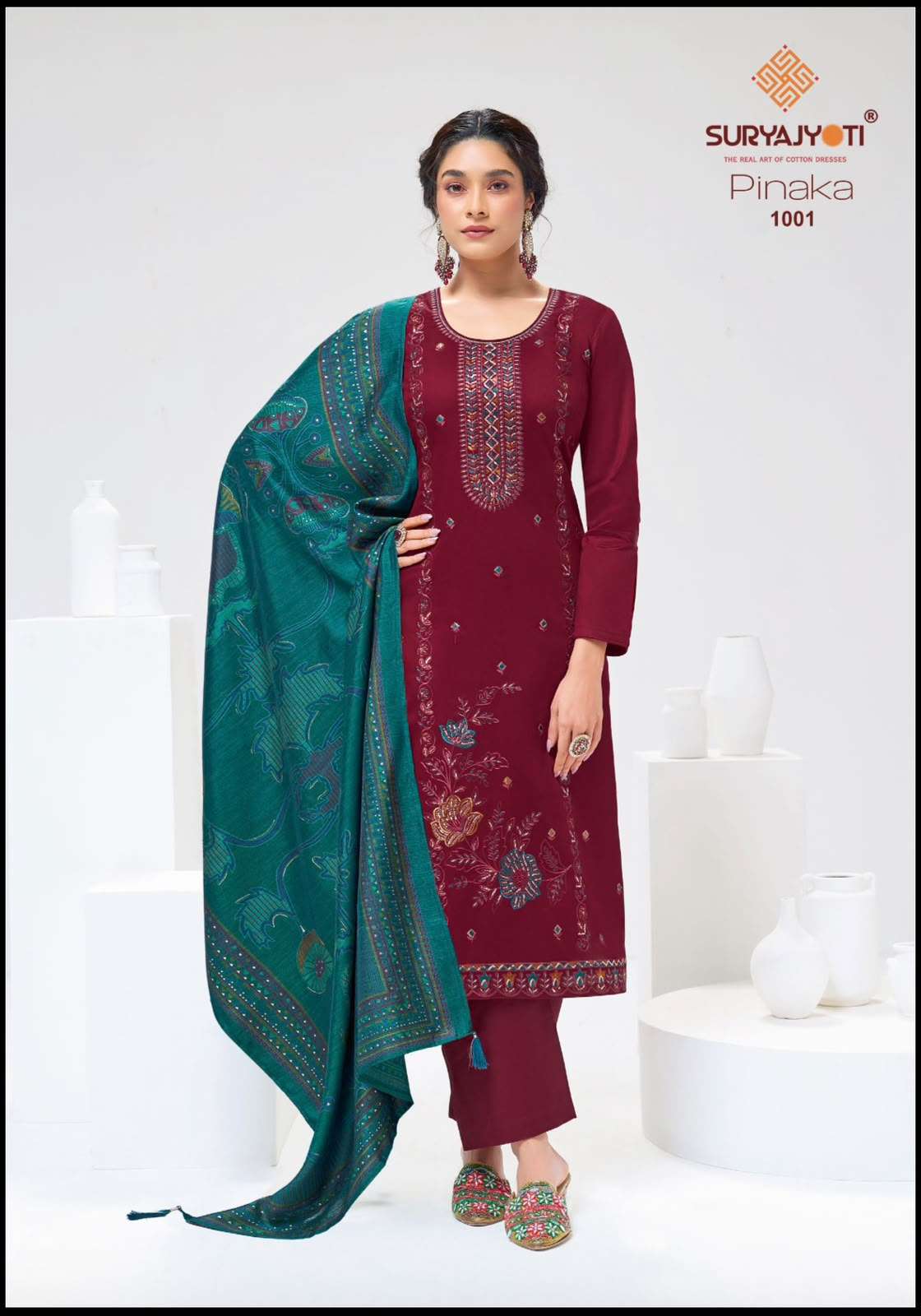 Suryajyoti Pinaka Vol 1 Heavy Zam Satin Embroidered Suit Catalog