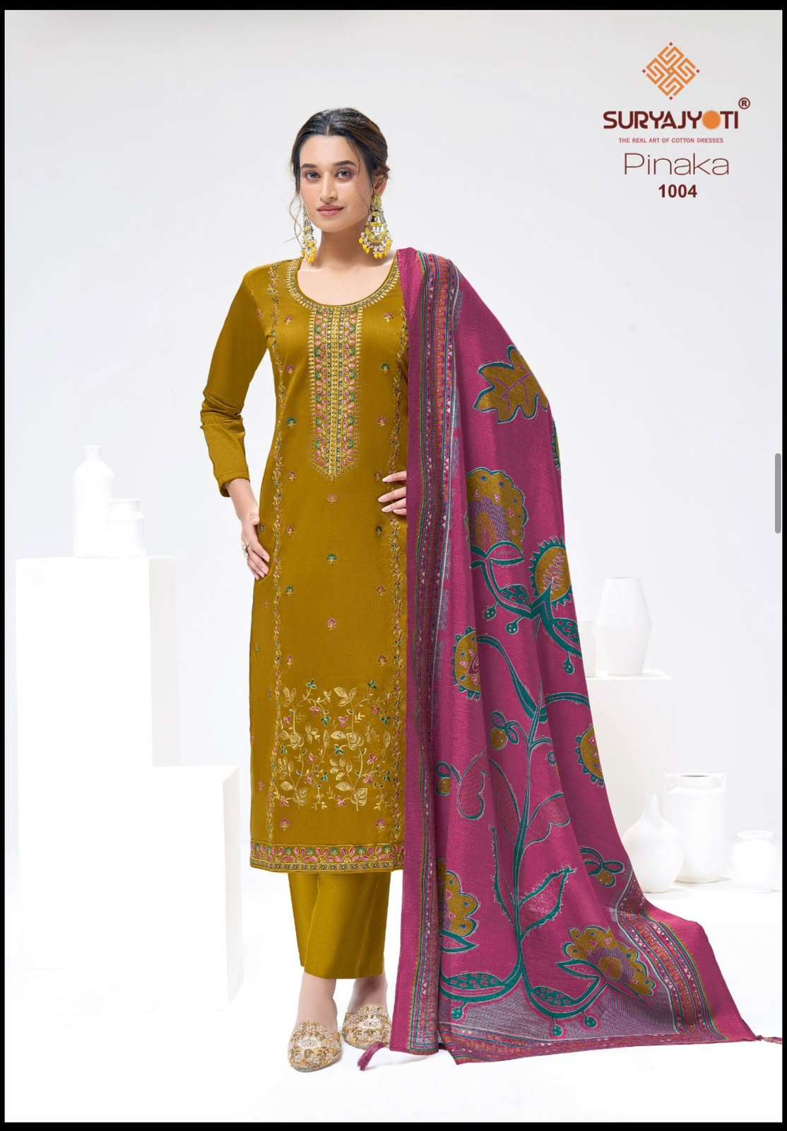 Suryajyoti Pinaka Vol 1 Heavy Zam Satin Embroidered Suit Catalog
