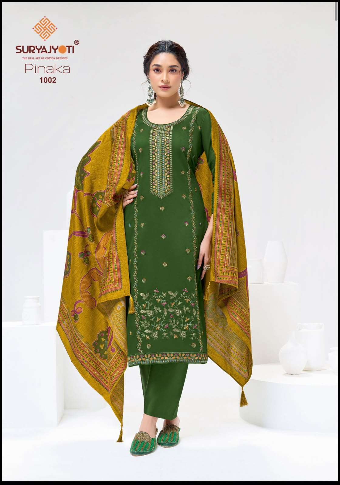 Suryajyoti Pinaka Vol 1 Heavy Zam Satin Embroidered Suit Catalog