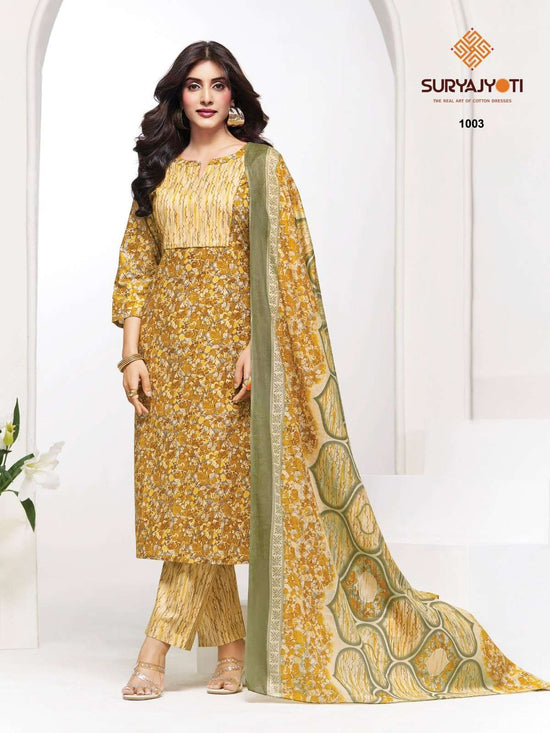 Suryajyoti Piyora Cotton Pure Lawn Cotton Dress Material