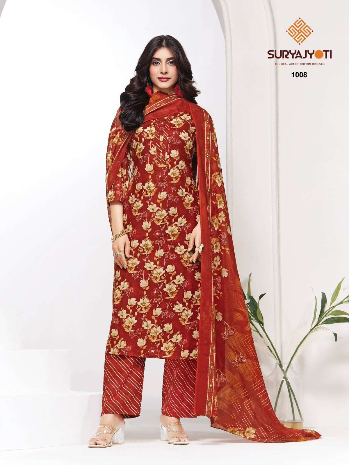 Suryajyoti Piyora Cotton Pure Lawn Cotton Dress Material