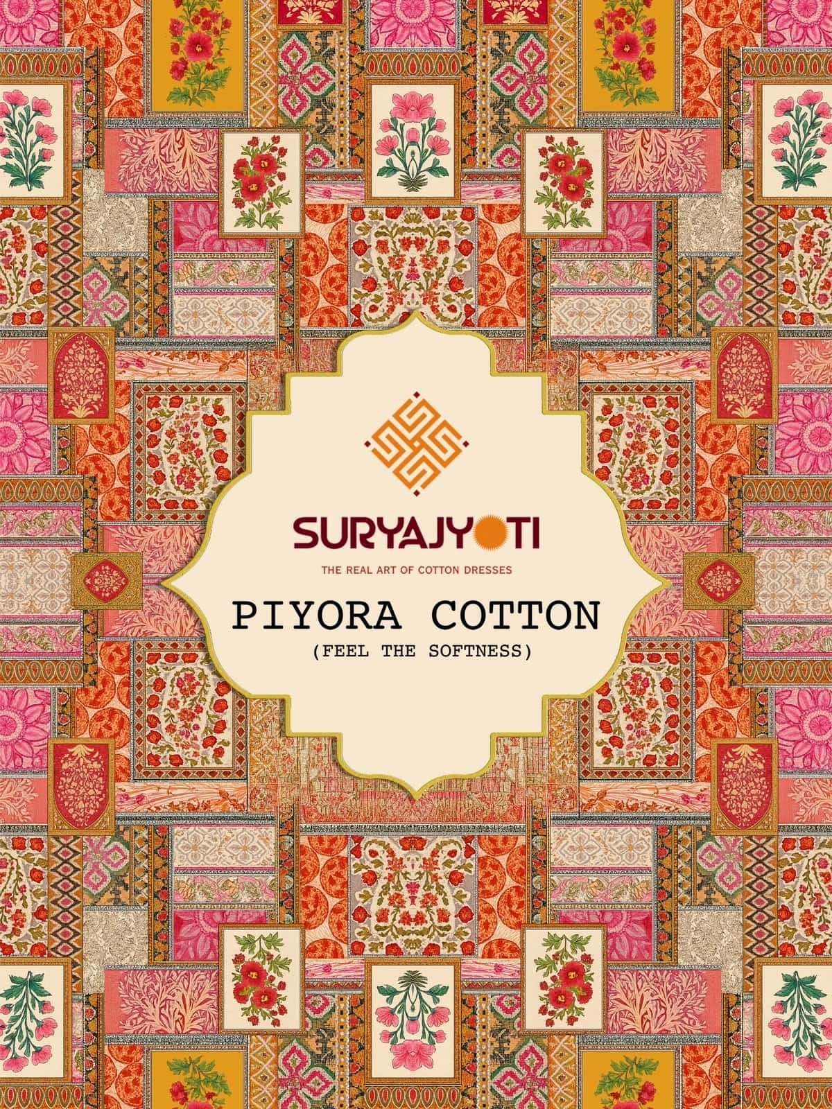 Suryajyoti Piyora Cotton Pure Lawn Cotton Dress Material