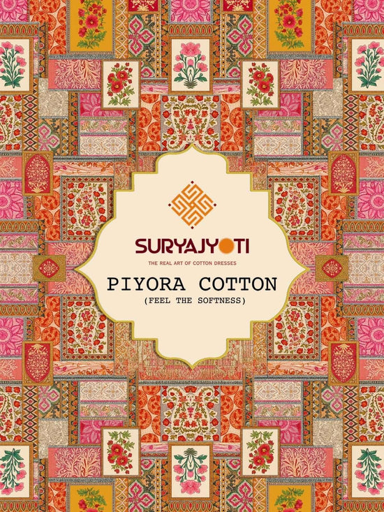 Suryajyoti Piyora Cotton Pure Lawn Cotton Dress Material