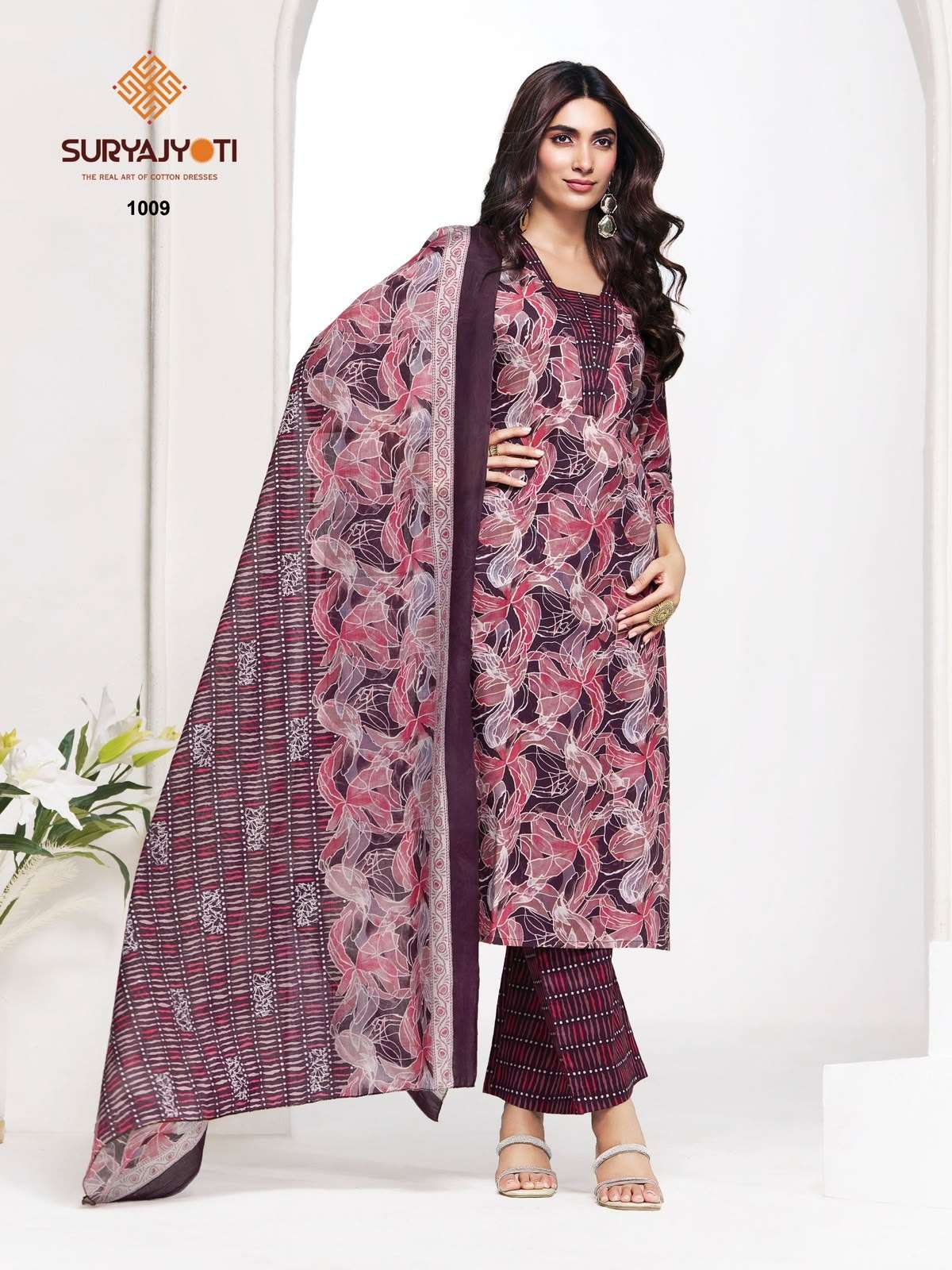Suryajyoti Piyora Cotton Pure Lawn Cotton Dress Material