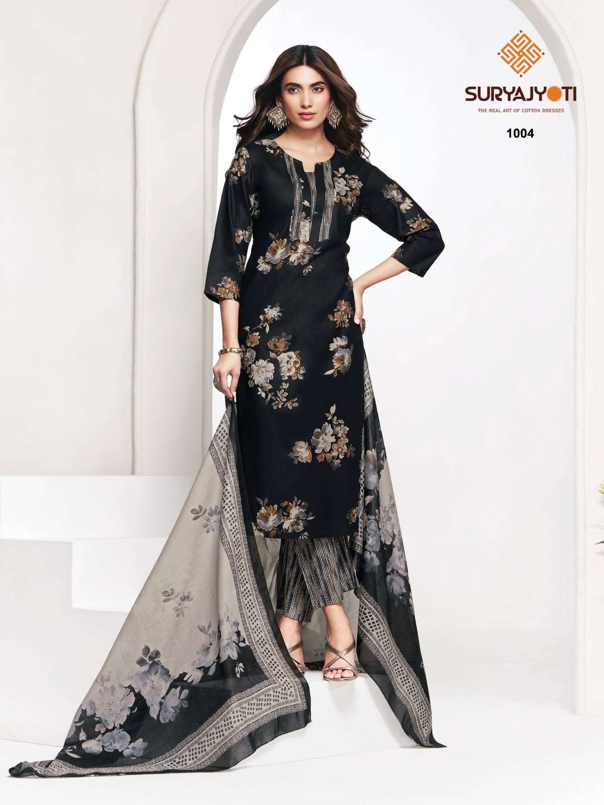 Suryajyoti Piyora Cotton Pure Lawn Cotton Dress Material