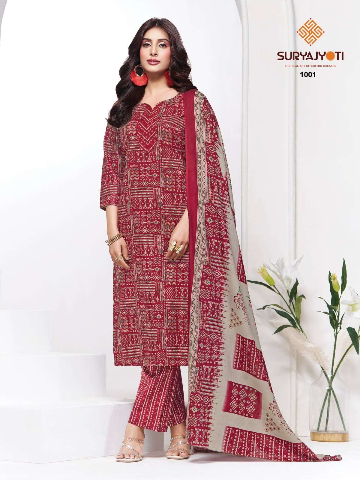 Suryajyoti Piyora Cotton Pure Lawn Cotton Dress Material