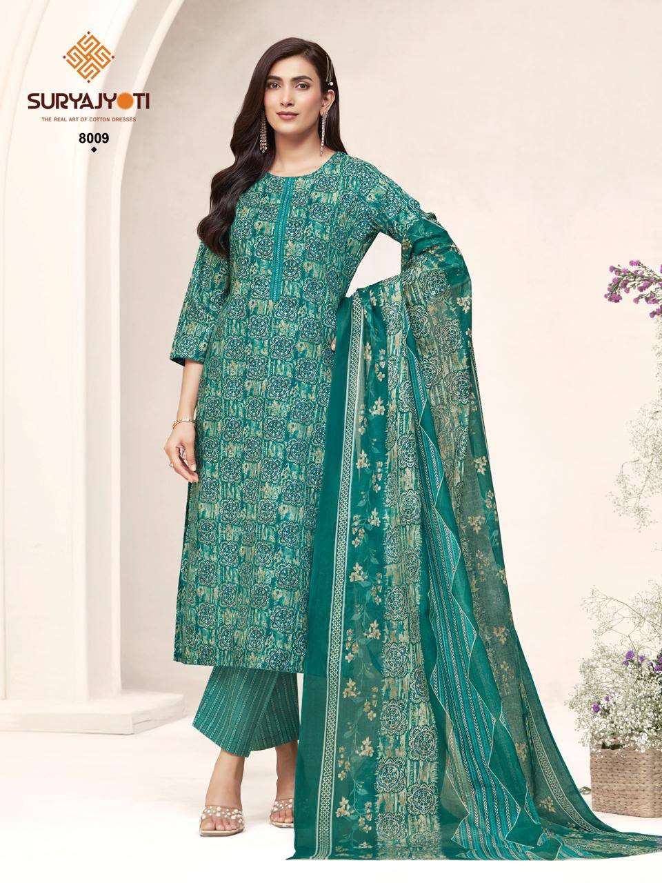 Suryajyoti Poshak Vol 8 Pure Cotton 3 Piece Set Wholesale