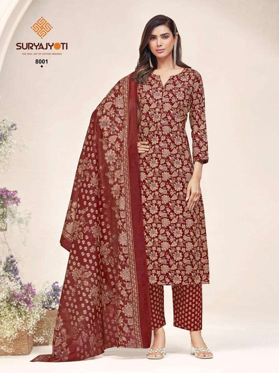 Suryajyoti Poshak Vol 8 Pure Cotton 3 Piece Set Wholesale