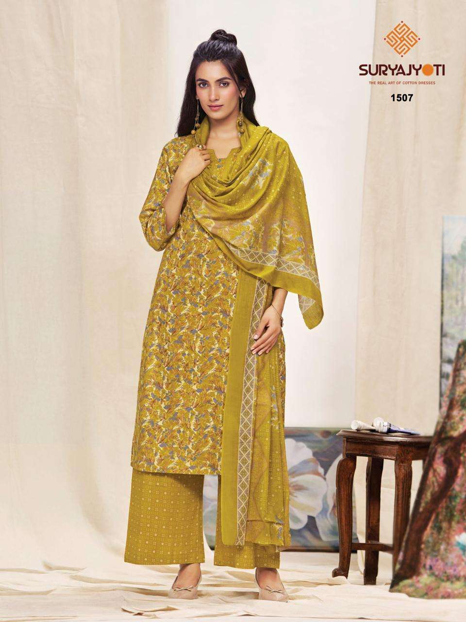 Suryajyoti Preyasi Vol 15 Pure Cotton Kurti Pant Dupatta Set
