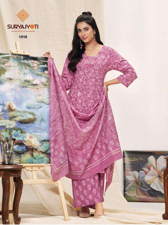 Suryajyoti Preyasi Vol 15 Pure Cotton Kurti Pant Dupatta Set