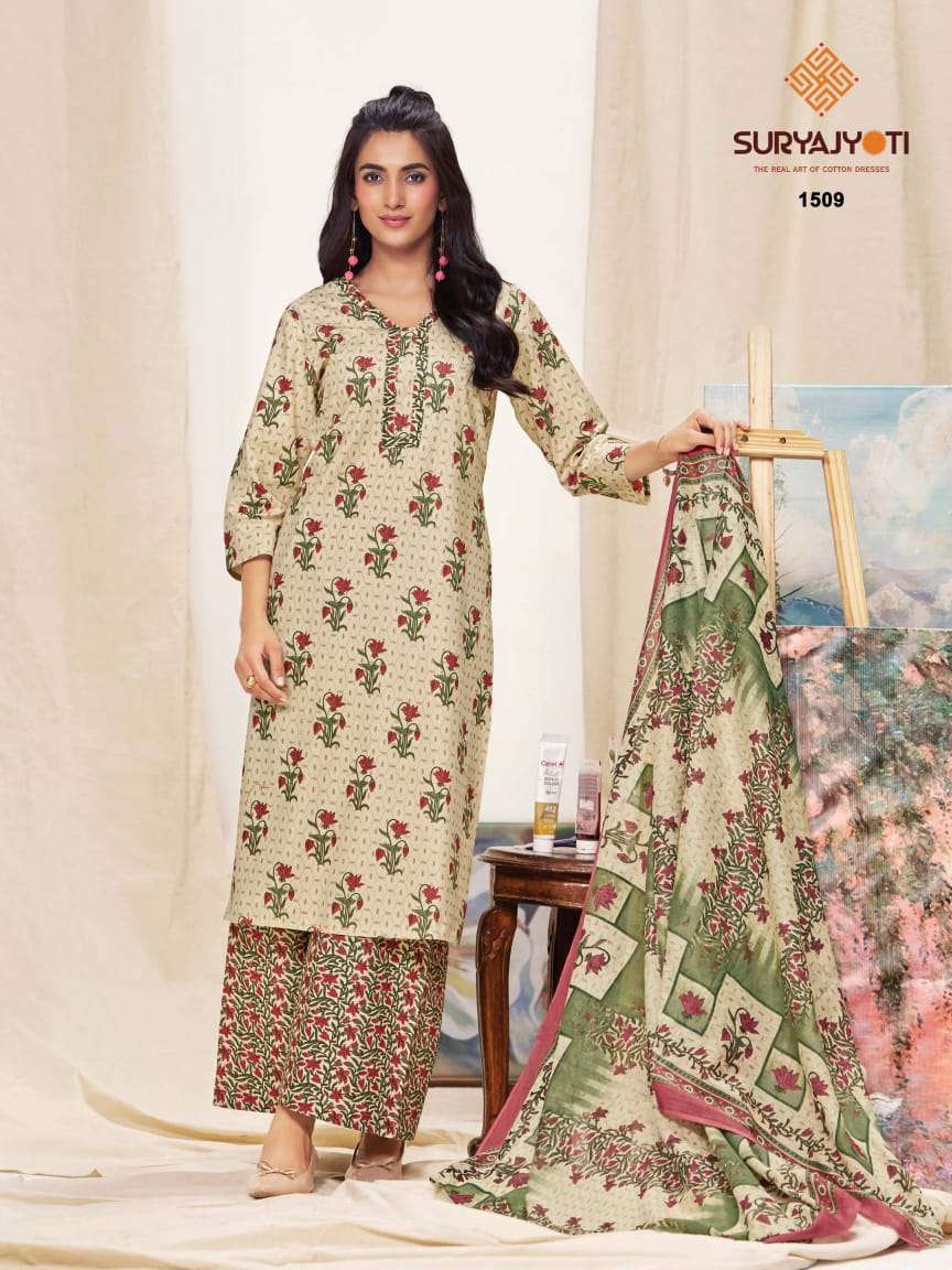 Suryajyoti Preyasi Vol 15 Pure Cotton Dress Material