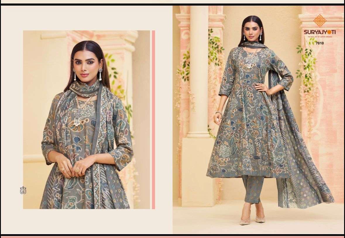 Suryajyoti Rashi Vol 7 Cotton Anarkali Style Salwar Suit Set - Amrah Wholesale