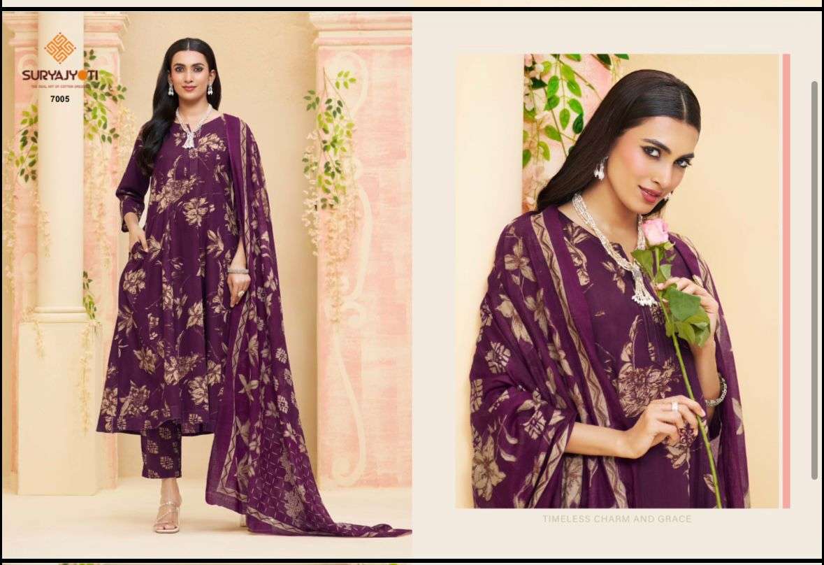 Suryajyoti Rashi Vol 7 Cotton Anarkali Style Salwar Suit Set - Amrah Wholesale