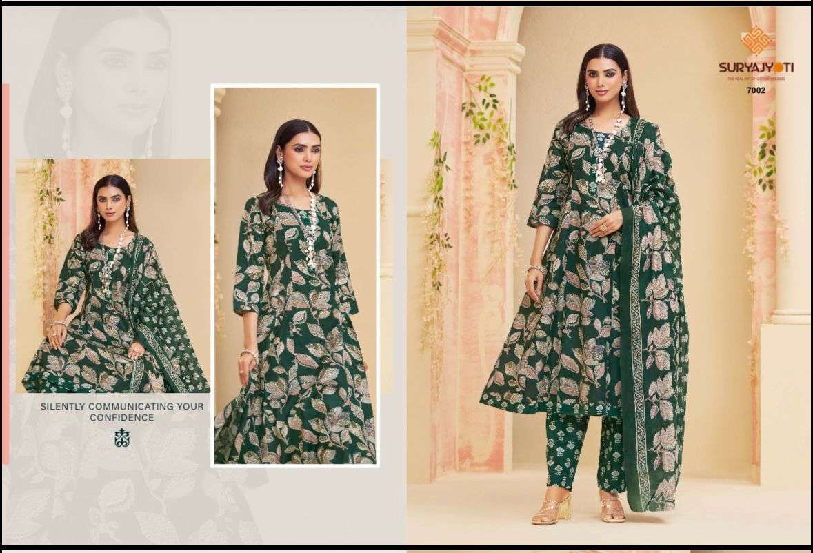 Suryajyoti Rashi Vol 7 Cotton Anarkali Style Salwar Suit Set - Amrah Wholesale