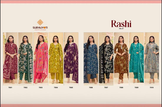 Suryajyoti Rashi Vol 7 Cotton Anarkali Style Salwar Suit Set