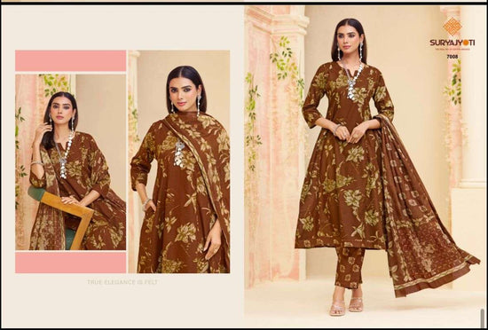 Suryajyoti Rashi Vol 7 Cotton Anarkali Style Salwar Suit Set