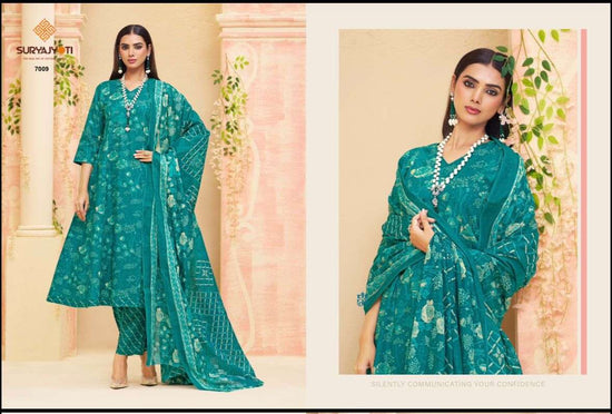 Suryajyoti Rashi Vol 7 Cotton Anarkali Style Salwar Suit Set