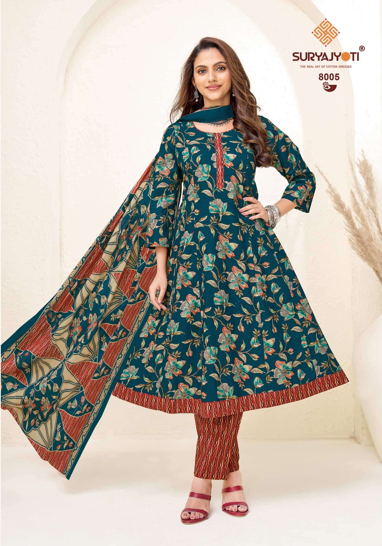 Suryajyoti Rashi Vol 8 Ready Made Cotton Anarkali Suit Set