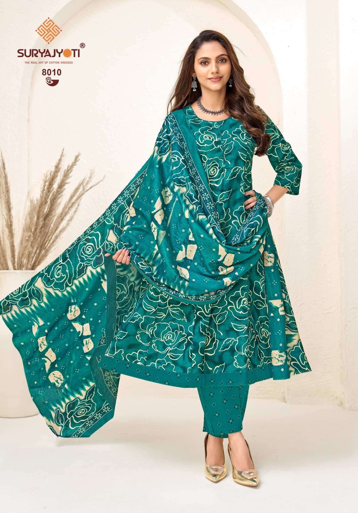 Suryajyoti Rashi Vol 8 Ready Made Cotton Anarkali Suit Set - Amrah Wholesale