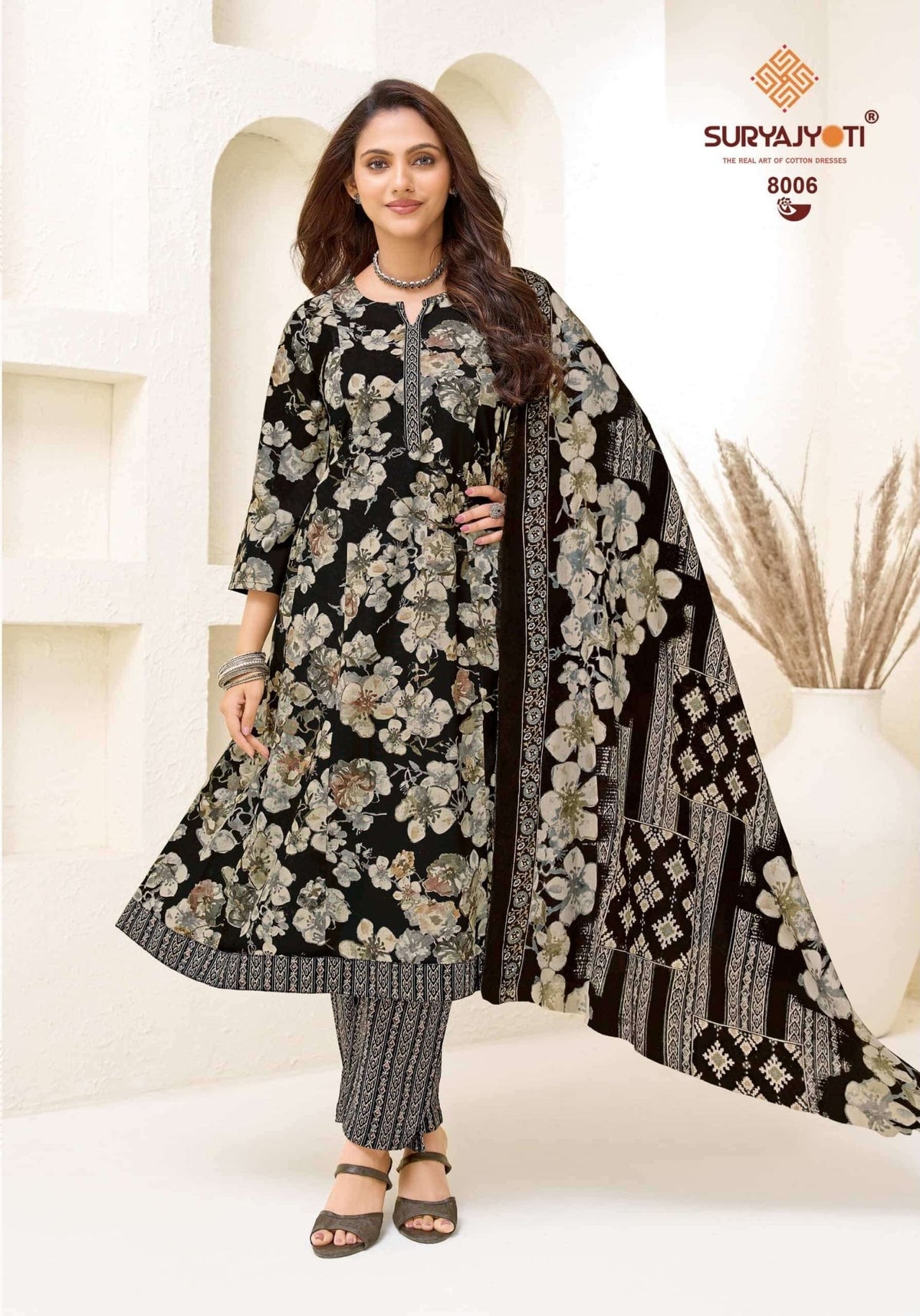 Suryajyoti Rashi Vol 8 Ready Made Cotton Anarkali Suit Set - Amrah Wholesale