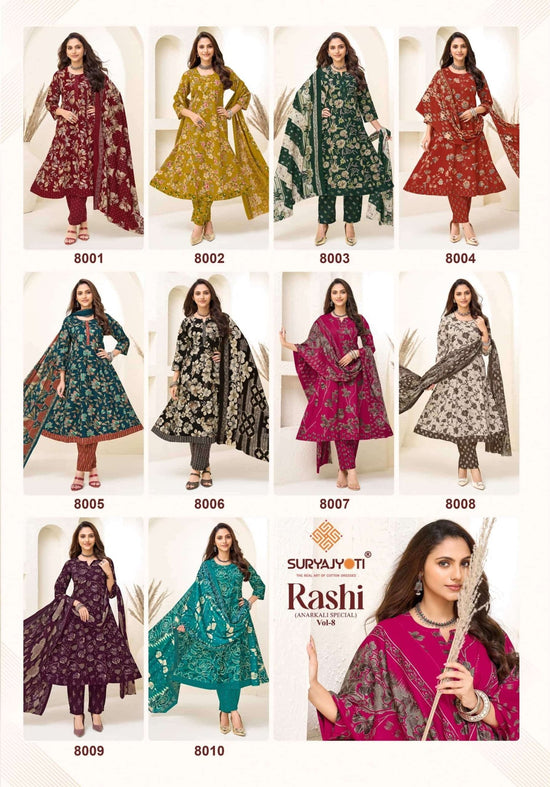 Suryajyoti Rashi Vol 8 Ready Made Cotton Anarkali Suit Set - Amrah Wholesale