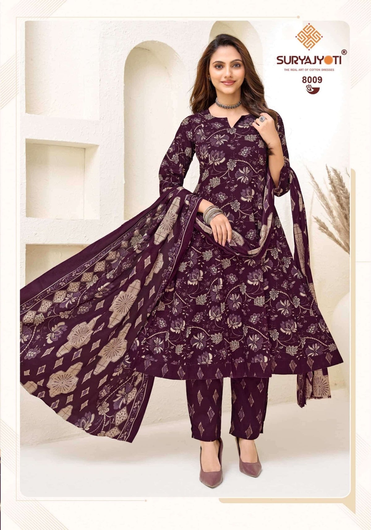 Suryajyoti Rashi Vol 8 Ready Made Cotton Anarkali Suit Set - Amrah Wholesale