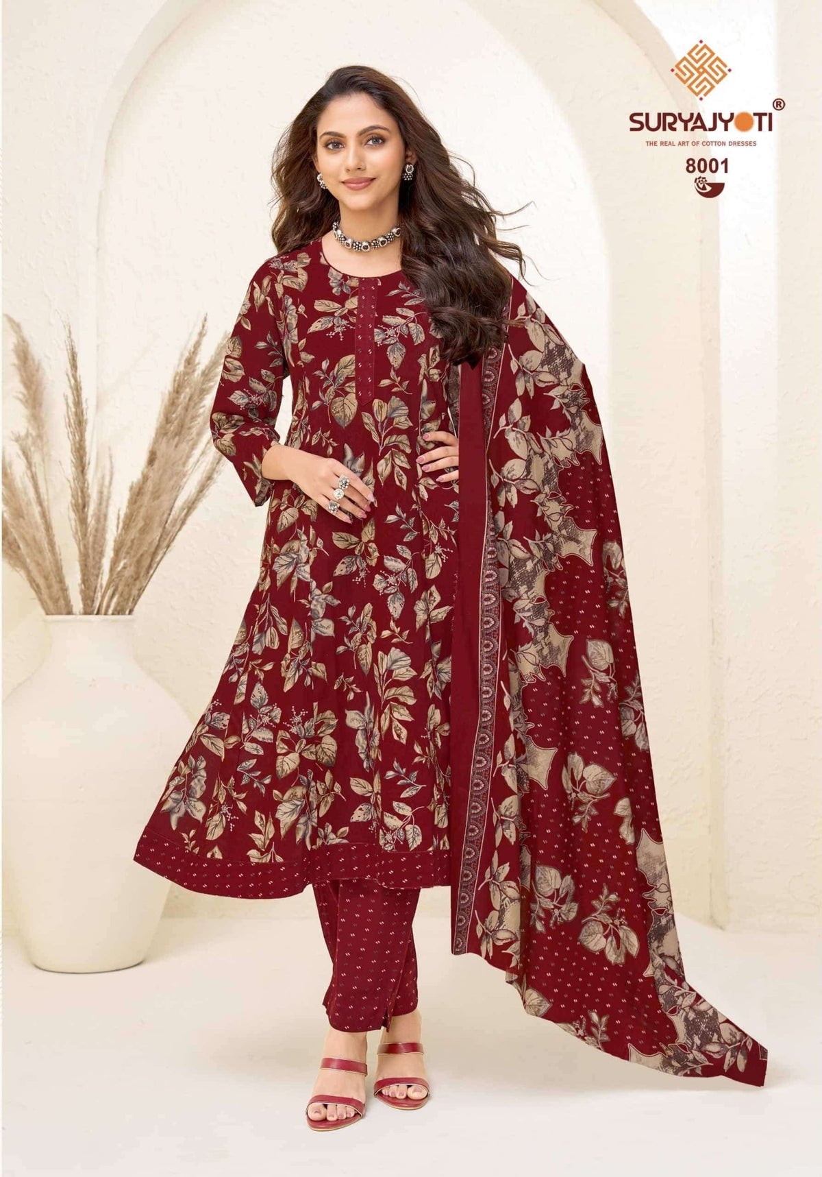 Suryajyoti Rashi Vol 8 Ready Made Cotton Anarkali Suit Set - Amrah Wholesale