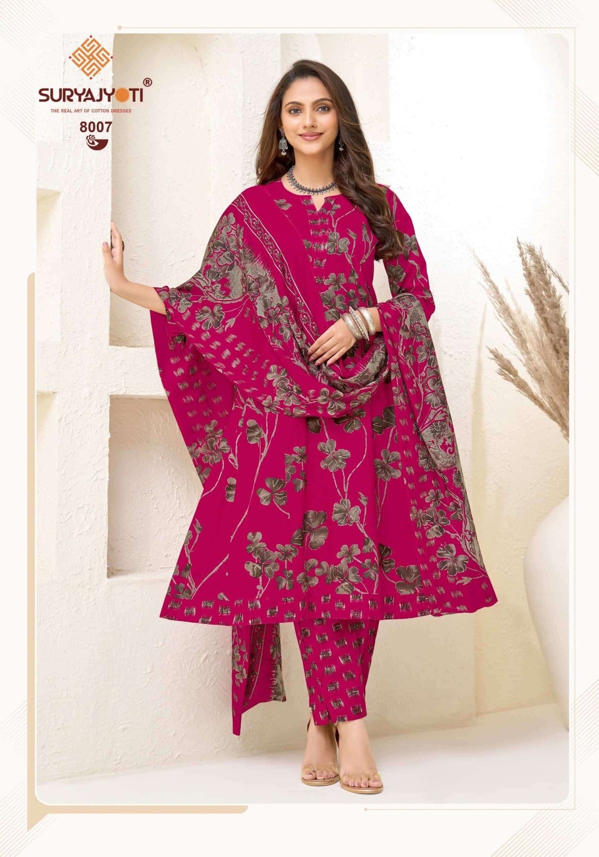 Suryajyoti Rashi Vol 8 Ready Made Cotton Anarkali Suit Set - Amrah Wholesale
