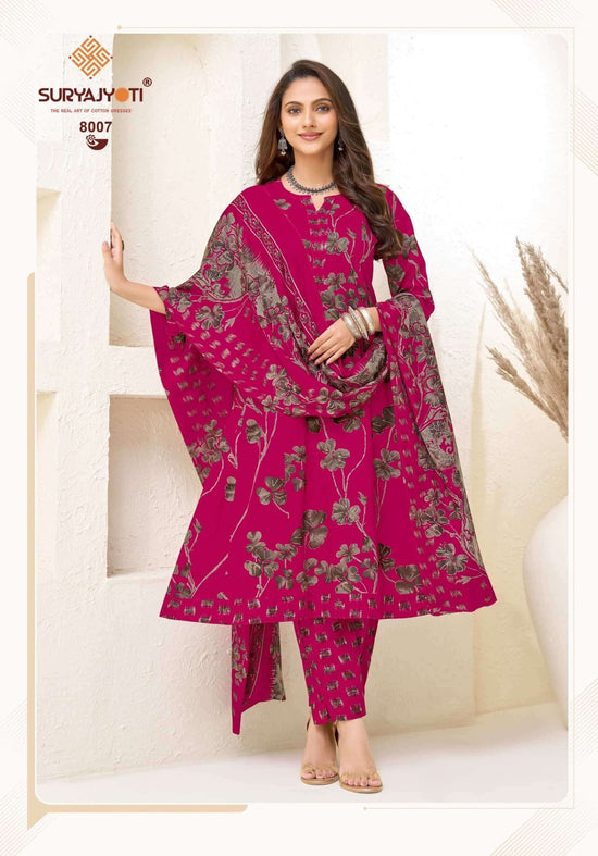 Suryajyoti Rashi Vol 8 Ready Made Cotton Anarkali Suit Set - Amrah Wholesale