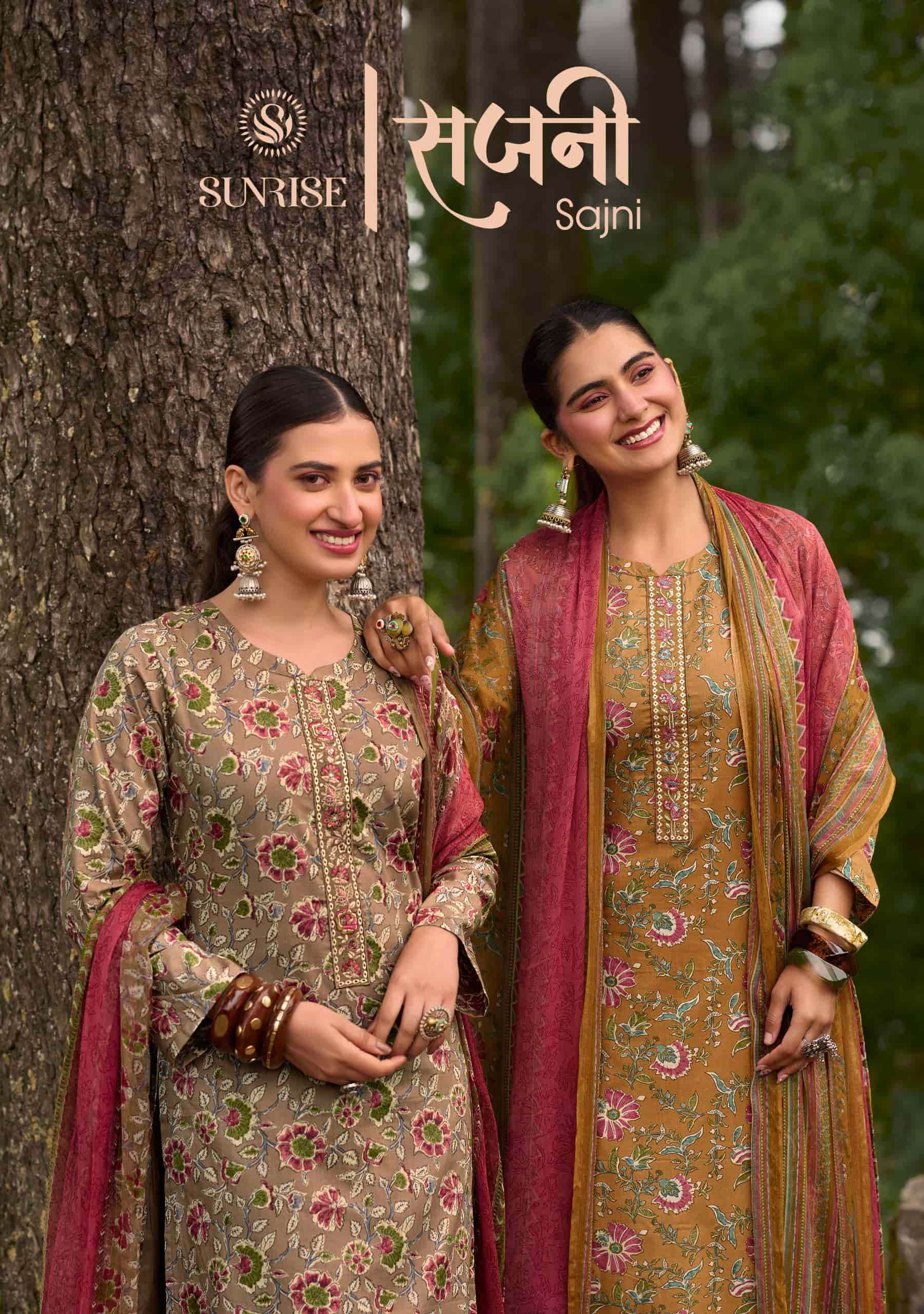 Suryajyoti Sajni Lawn Cotton Embroidered Dress Material