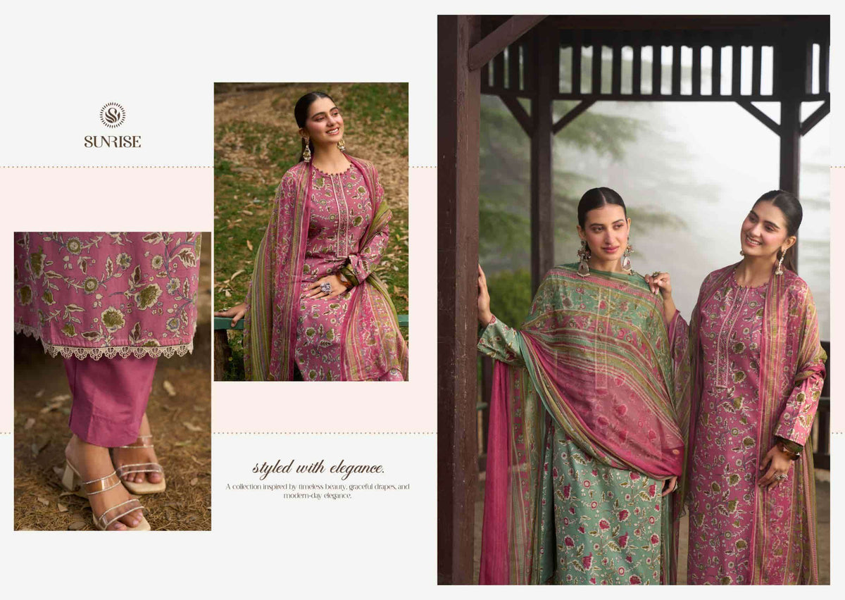 Suryajyoti Sajni Lawn Cotton Embroidered Dress Material