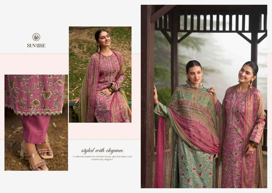 Suryajyoti Sajni Lawn Cotton Embroidered Dress Material
