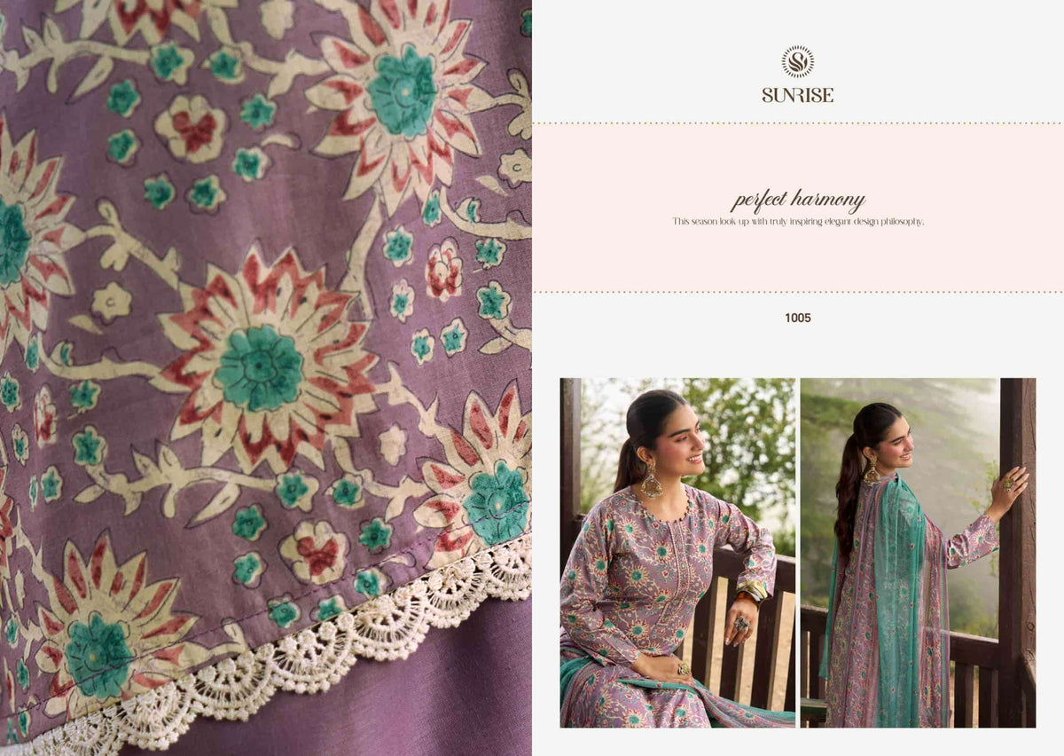 Suryajyoti Sajni Lawn Cotton Embroidered Dress Material