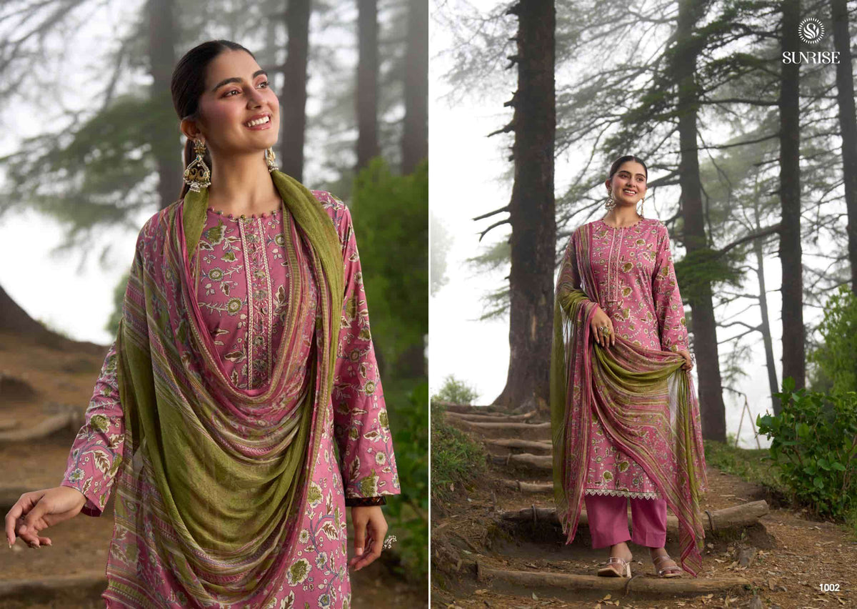 Suryajyoti Sajni Lawn Cotton Embroidered Dress Material